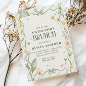 Groene Bloemige Coquette Elegante Brunch afstudere Kaart