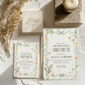 Groene Bloemige Coquette Elegante Brunch afstudere Kaart