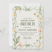Groene Bloemige Coquette Elegante Brunch afstudere Kaart (Voorkant)