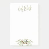 Groene bloemige dennen Kerstkrans Post-it® Notes (Voorkant)