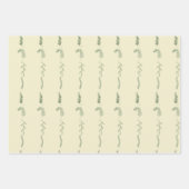 Groene bloemige doodles inpakpapier vel (Voorkant 2)
