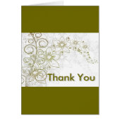 Groene Bloemige Eenvoudige Witte Dank Je (Voorkant)