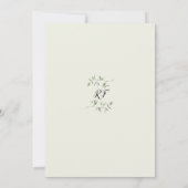 Groene Bloemige Elegante Monogram Bat Mitzvah Kaart (Achterkant)