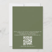 Groene Bloemige Elegante Rustieke QR Code Trouwen Kaart (Achterkant)