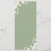 Groene Bloemige Elegante Trouwmenu Menu (Achterkant)