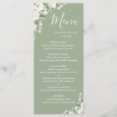 Groene Bloemige Elegante Trouwmenu Menu (Voorkant)