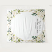 Groene Bloemige Geometrische Bruidsdouche Achtergr Wandkleed (Voorkant (horizontaal))