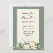 Groene Bloemige Herfst Winter Waterverf Bruiloft Kaart (Voorkant)