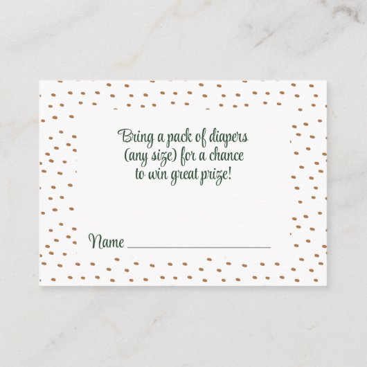 Groene bloemige Highland koe Luier Raffle Informatiekaartje (Achterkant)