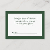 Groene bloemige Highland koe Luier Raffle Informatiekaartje (Achterkant)