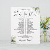 Groene Bloemige Huwelijksplanning Tijdschema (Staand voorkant)