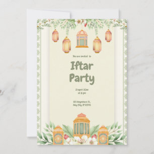 Groene Bloemige Iftar Feest Kaart