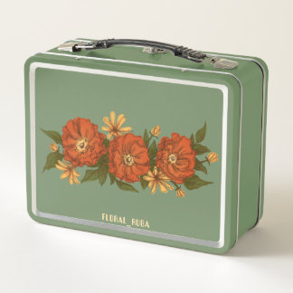 Groene bloemige lunchbox