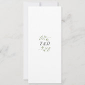 Groene Bloemige Monogram QR Code Trouwen Kaart (Achterkant)