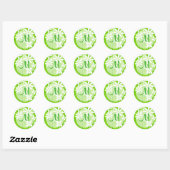 Groene bloemige monogram zegel (Vel)
