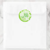 Groene bloemige monogram zegel (Tas)