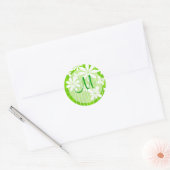 Groene bloemige monogram zegel (Envelop)
