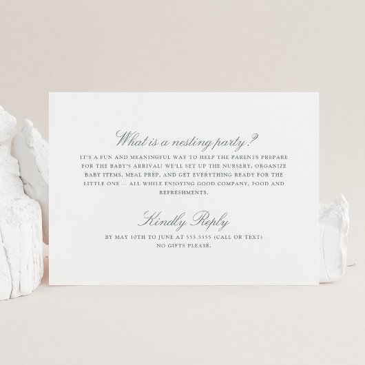 Groene bloemige Nestfeest Uitnodiging