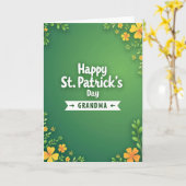 Groene Bloemige Oma St. Patrick Kaart (Gele Bloem)