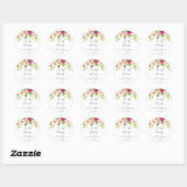 Groene Bloemige Proost Bruiloftsborrel Ronde Sticker (Vel)