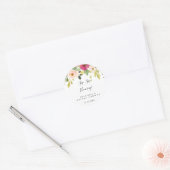 Groene Bloemige Proost Bruiloftsborrel Ronde Sticker (Envelop)
