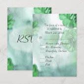 Groene bloemige RSVP met entreekeuzes Kaartje (Voorkant / Achterkant)