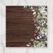 Groene Bloemige Rustieke Houten Bruids Bruiloft Bedankjes Labels (Achterkant)