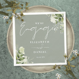 Groene Bloemige Salie Groene Verlovingsfeest Servet