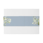 Groene Bloemige Stof Blauw Bruiloft Uitnodigingen Wikkel (Achterkant Voorbeeld)
