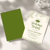 Groene Bloemige Trendy Brunch afstuderen Kaart