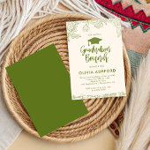 Groene Bloemige Trendy Brunch afstuderen Kaart