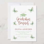 Groene Bloemige Trendy Brunch afstuderen Kaart (Voorkant)