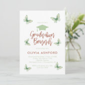 Groene Bloemige Trendy Brunch afstuderen Kaart (Staand voorkant)