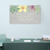 Groene Bloemige Trouw Welkom Spandoek (Beurs)