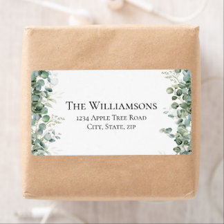 Groene bloemige vintage trouwadres retourlabels etiket