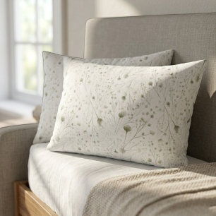 Groene Bloemige Waterverf - Natuur-Inspiratie Bedd Kussensloop