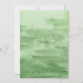 Groene Bloemige Waterverf Tuin Bruiloft Kaart (Achterkant)