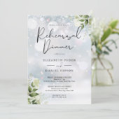 Groene Bloemige Winter Oefendiner Kaart (Staand voorkant)