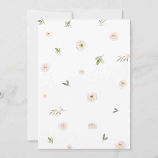 Groene Bloemige Witte Olifant Baby Shower Kaart (Achterkant)