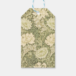 Groene bloemige Wm Morris-ontwerp Veel plezier! Cadeaulabel