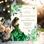 Groene Bloemjurk Butterfly Quinceañera Kaart