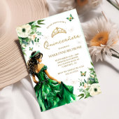 Groene Bloemjurk Butterfly Quinceañera Kaart