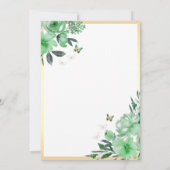 Groene Bloemjurk Butterfly Quinceañera Kaart (Achterkant)