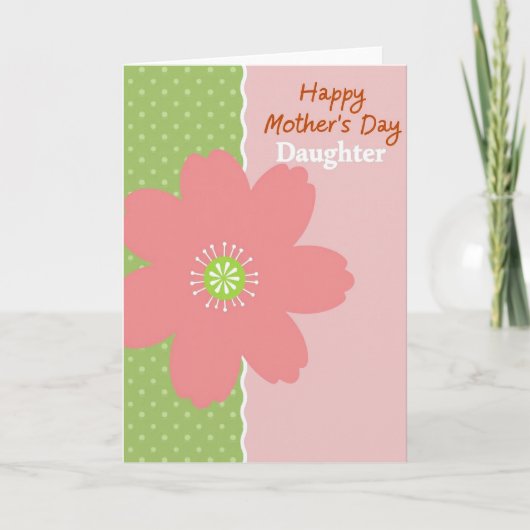 Groene Bloemkaart Met Stippen Kaart (Voorkant)
