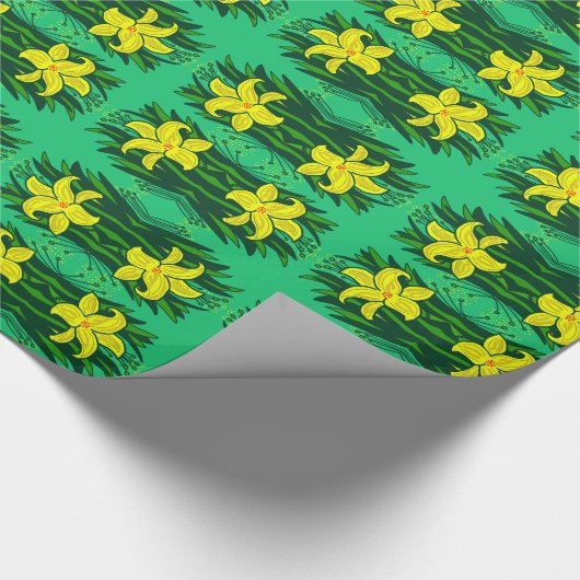 groene bloemkolf cadeaupapier (Hoek)