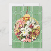  Groene Bloemkunst Kerst Ornament Kaart (Voorkant)