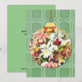  Groene Bloemkunst Kerst Ornament Kaart (Voorkant / Achterkant)