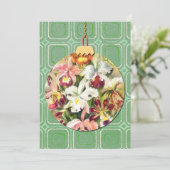  Groene Bloemkunst Kerst Ornament Kaart (Staand voorkant)