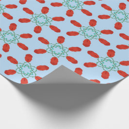 groene bloemmotieven geometrisch patroonontwerp cadeaupapier