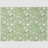  Groene Bloempatroon Gift Wrap Tissuepapier (Voorkant)